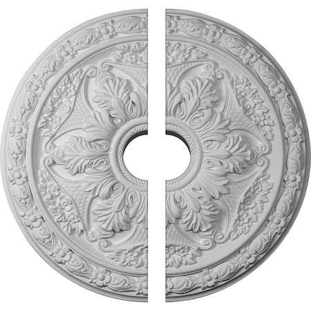 Ekena Millwork Baile Ceiling Medallion, Two Piece (Fits Canopies up to 3 1/2"), 20"OD x 3 1/2"ID x 1 5/8"P CM20BL2-03500